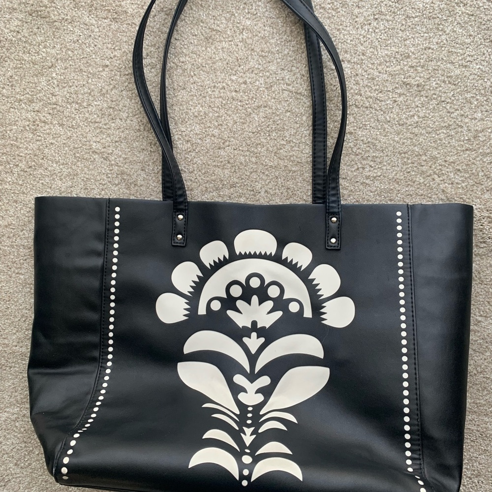 Vera Bradley Black and White Floral Tote Bag